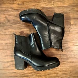 Black Heeled Booties Size 10